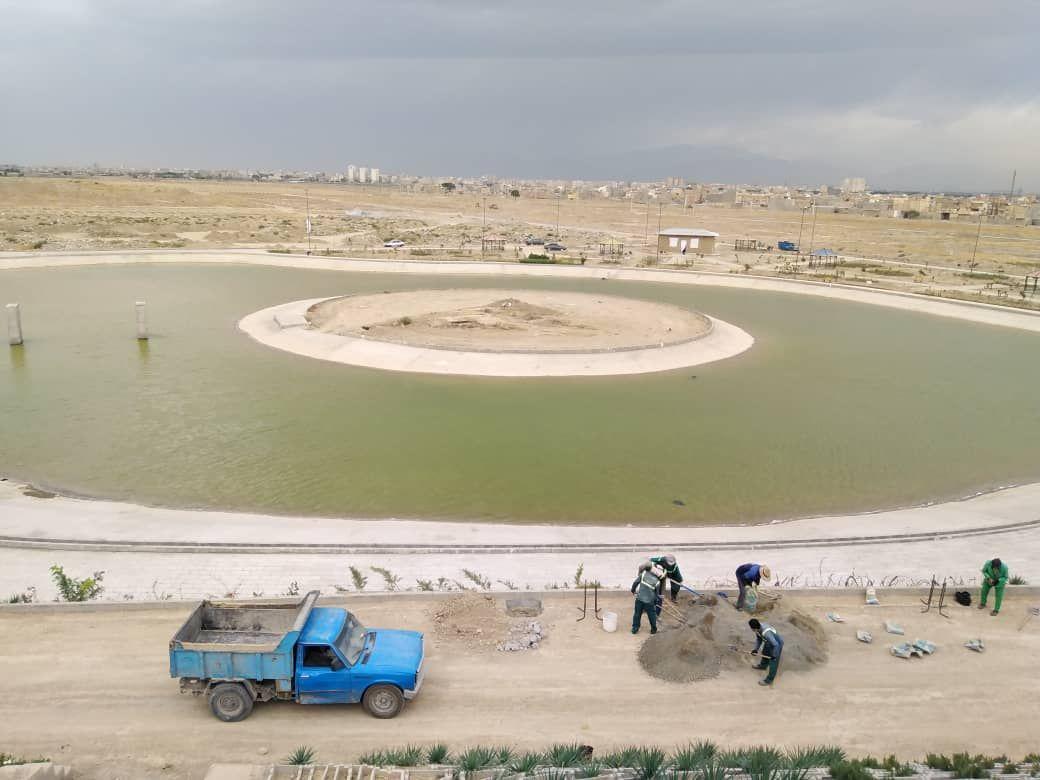نمایی از پیشرفت پروژه بوستان 6.5 هکتاری سپهبد سلیمانی اسلامشهر